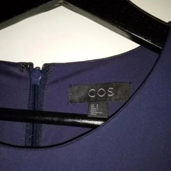 Cos navy blue a line waisted midi length dress very flattering. Barely used. - Picture 2 of 4